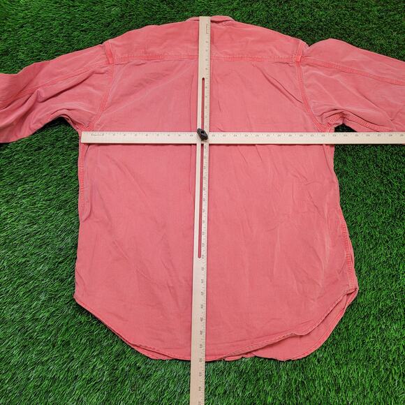 Vintage 90s Calvin-Klein Faded Coral Pink Button Up Shirt Large 23x32 USA - Picture 7 of 12